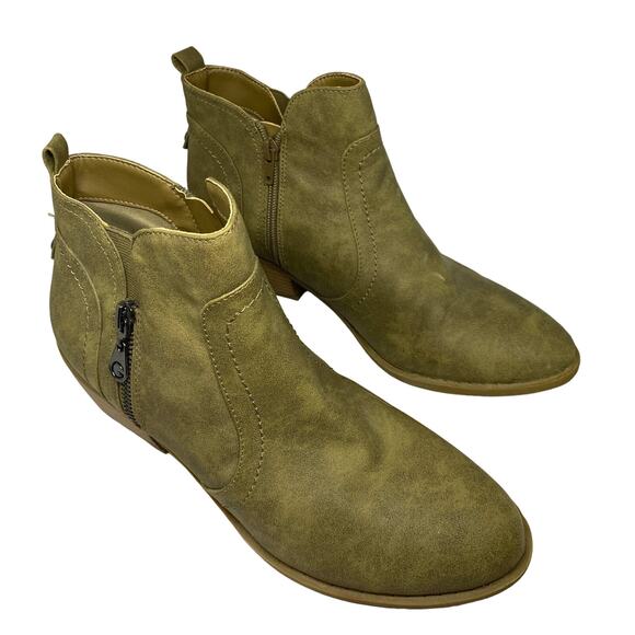 G by Guess Brown Zip up  Ankle Boots Size 9M LIght brown/khaki - Picture 1 of 6